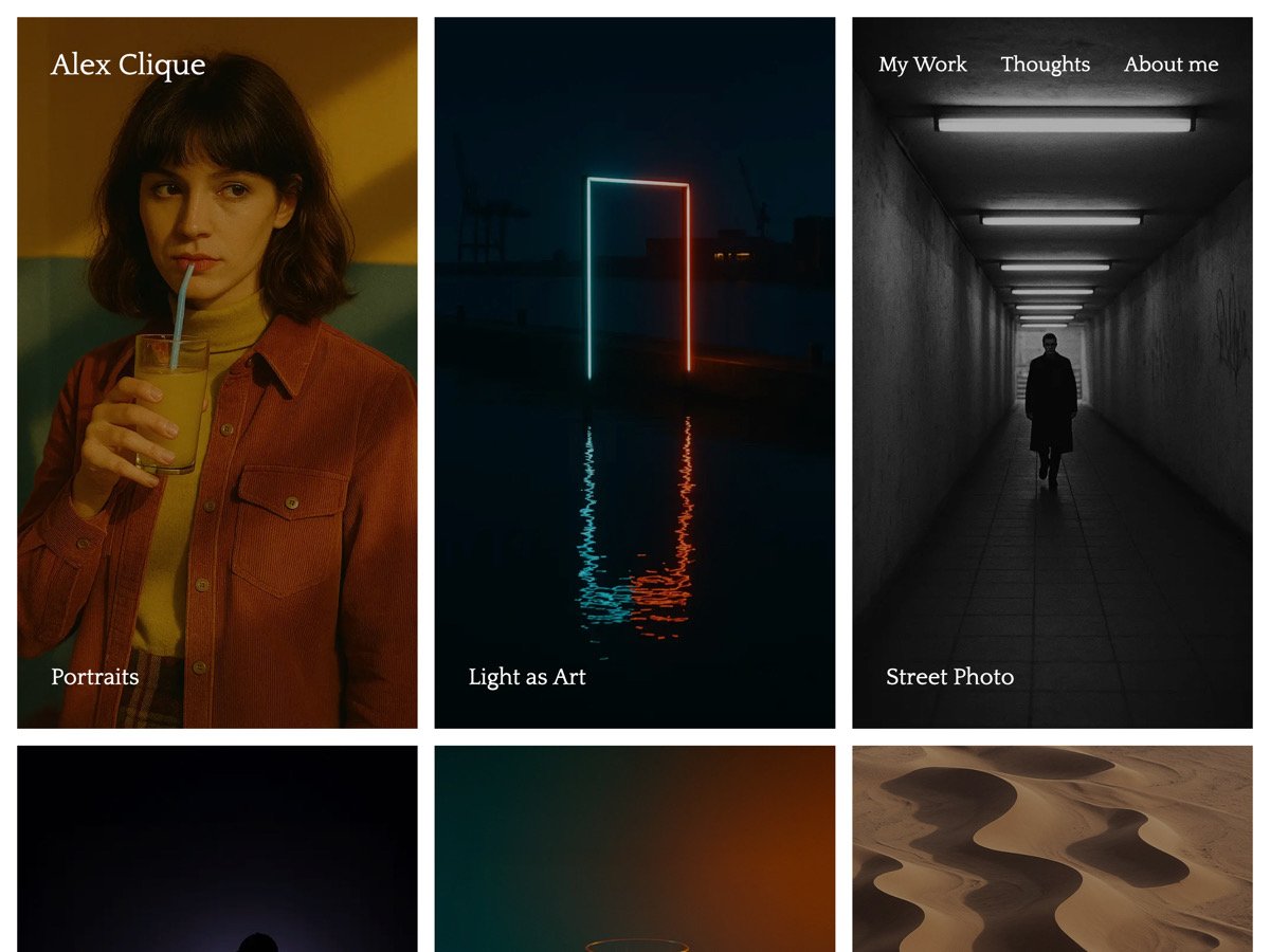 Minimalist Photography Portfolio Screenshot